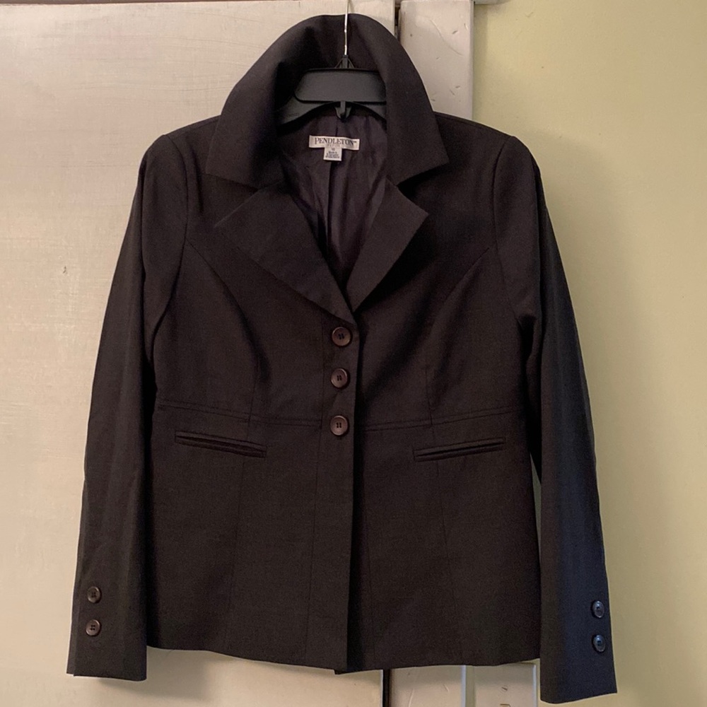 Pendleton Virgin Wool Lycra Gray Beautifully Tail… - image 1